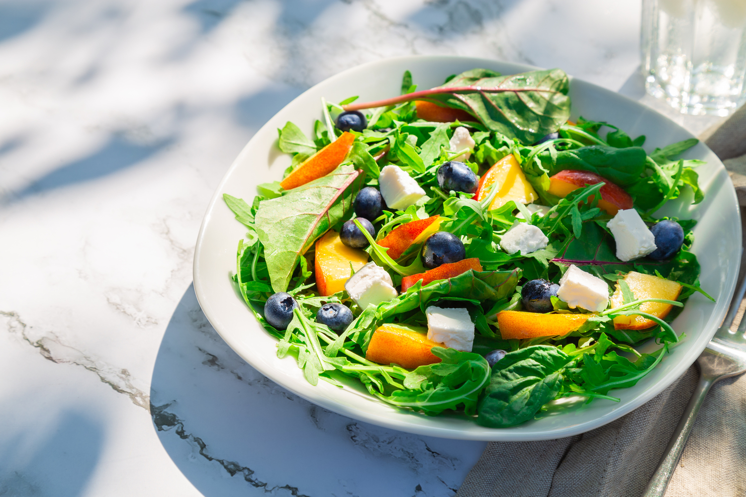 Peach and Spinach Salad with Feta